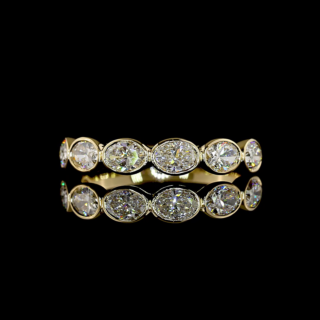 14K Yellow Gold Oval 7 Stones – EB7727 - image 1