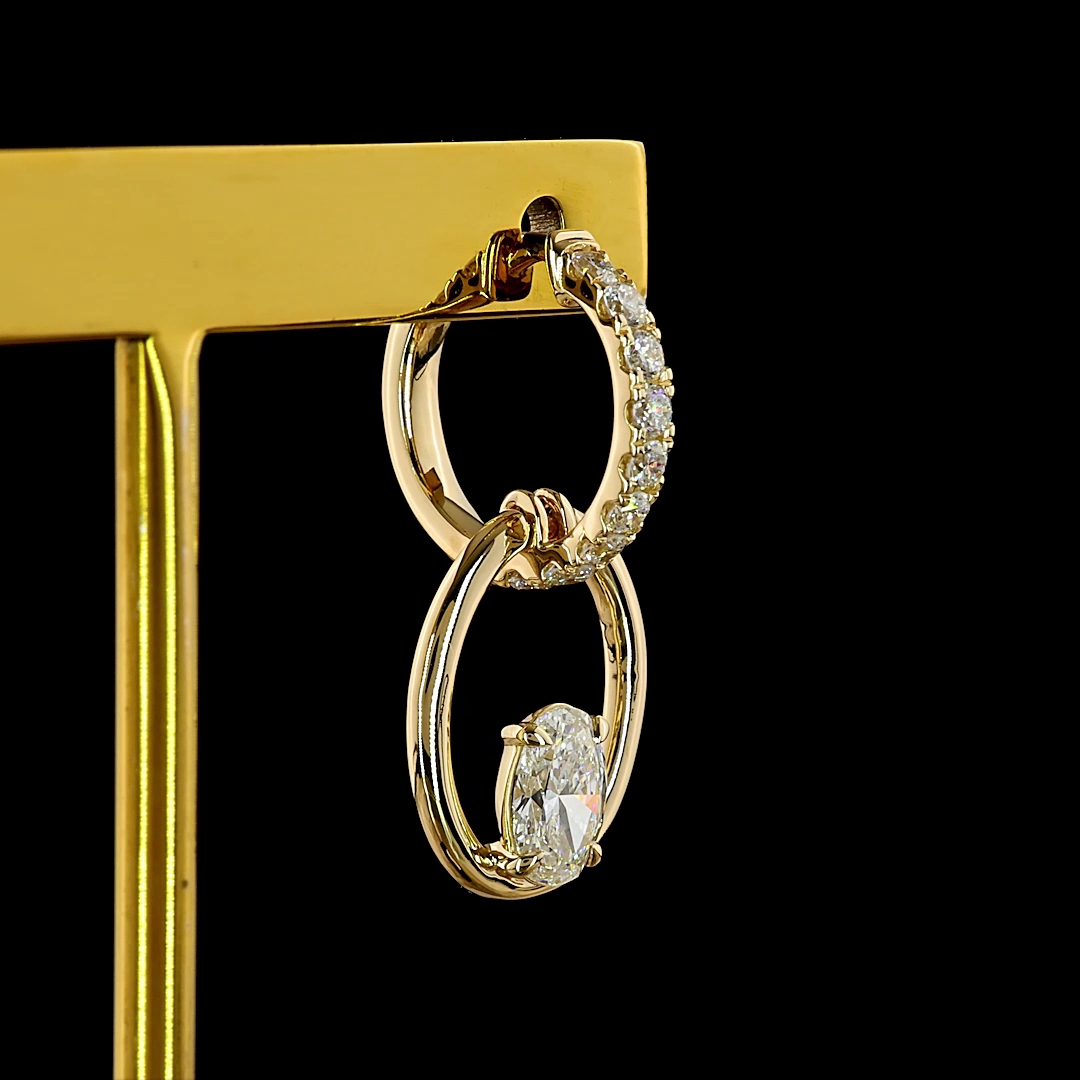 14K Yellow Gold Oval Hanging – ER23492 - image 4
