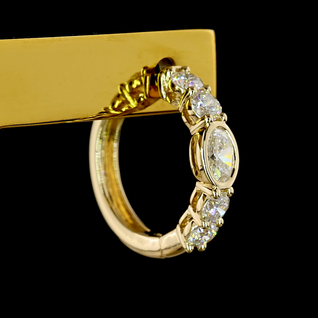 14K Yellow Gold Oval Huggies – ER23526 - image 4