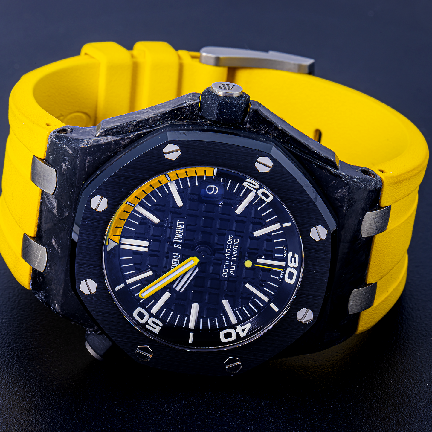 Audemars Piguet Royal Oak Offshore Diver Ref. 15706AU.OO.A002CA.01 with Yellow Rubber Strap