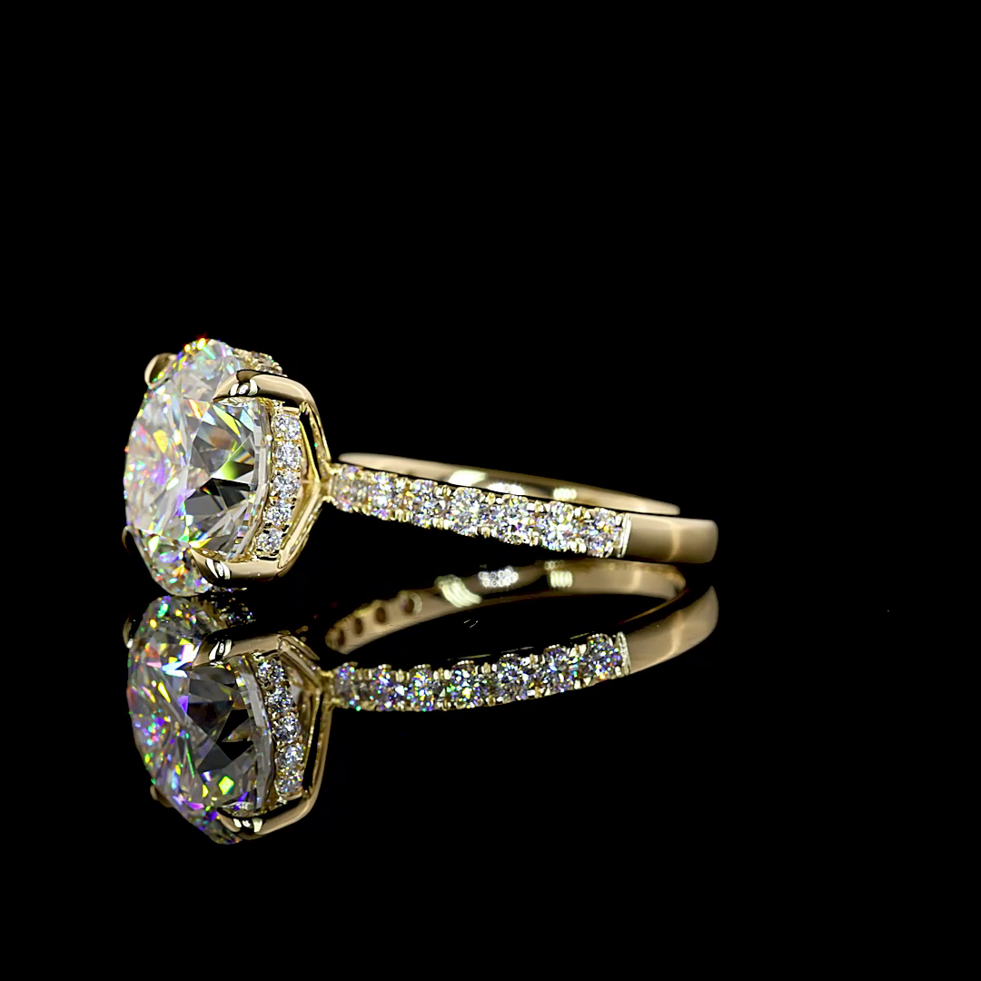 14K Yellow Gold Round Hidden Halo – RG8202 - image 3