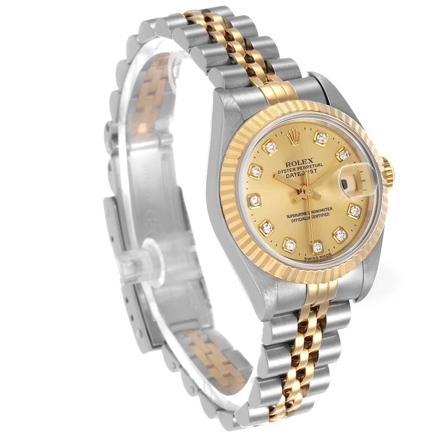 Rolex Datejust 26 Steel Yellow Gold Champagne Diamond Dial Ladies Watch 69173
