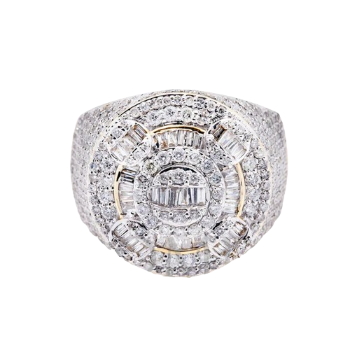 14K Yellow Gold Men's Ring with 2.20CT Diamonds