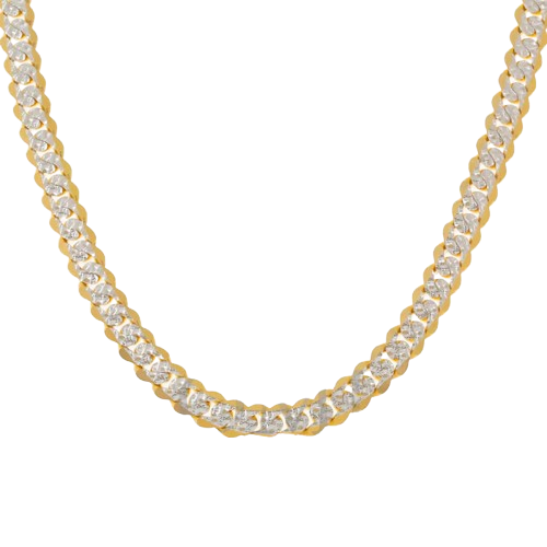 14K Gold Flat Diamond Cut 10mm Open Cuban Link Chain Sizes 18" to 24"