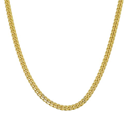 10K Yellow Gold 5mm Solid Miami Cuban Link Chain Sizes 18"-26"