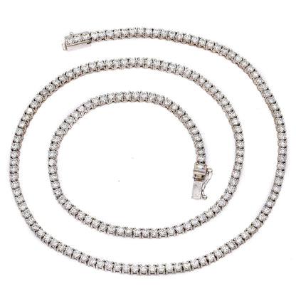 14K White Gold Men's Tennis Chain With 15 CT Diamonds product view