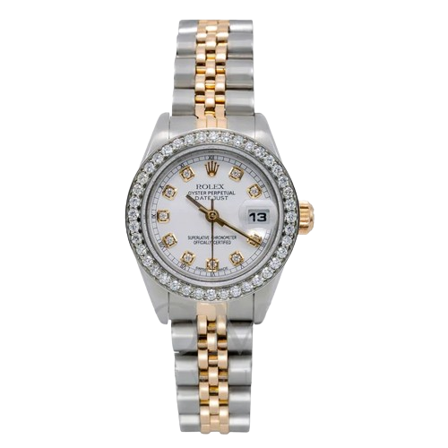 Rolex Datejust Two Tone Diamond Watch, 6917 26mm with Diamond Bezel