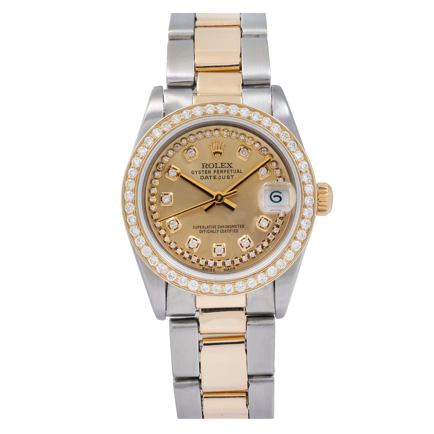 Rolex Datejust 31mm 68273 — Champagne Diamond Dial & Diamond Bezel