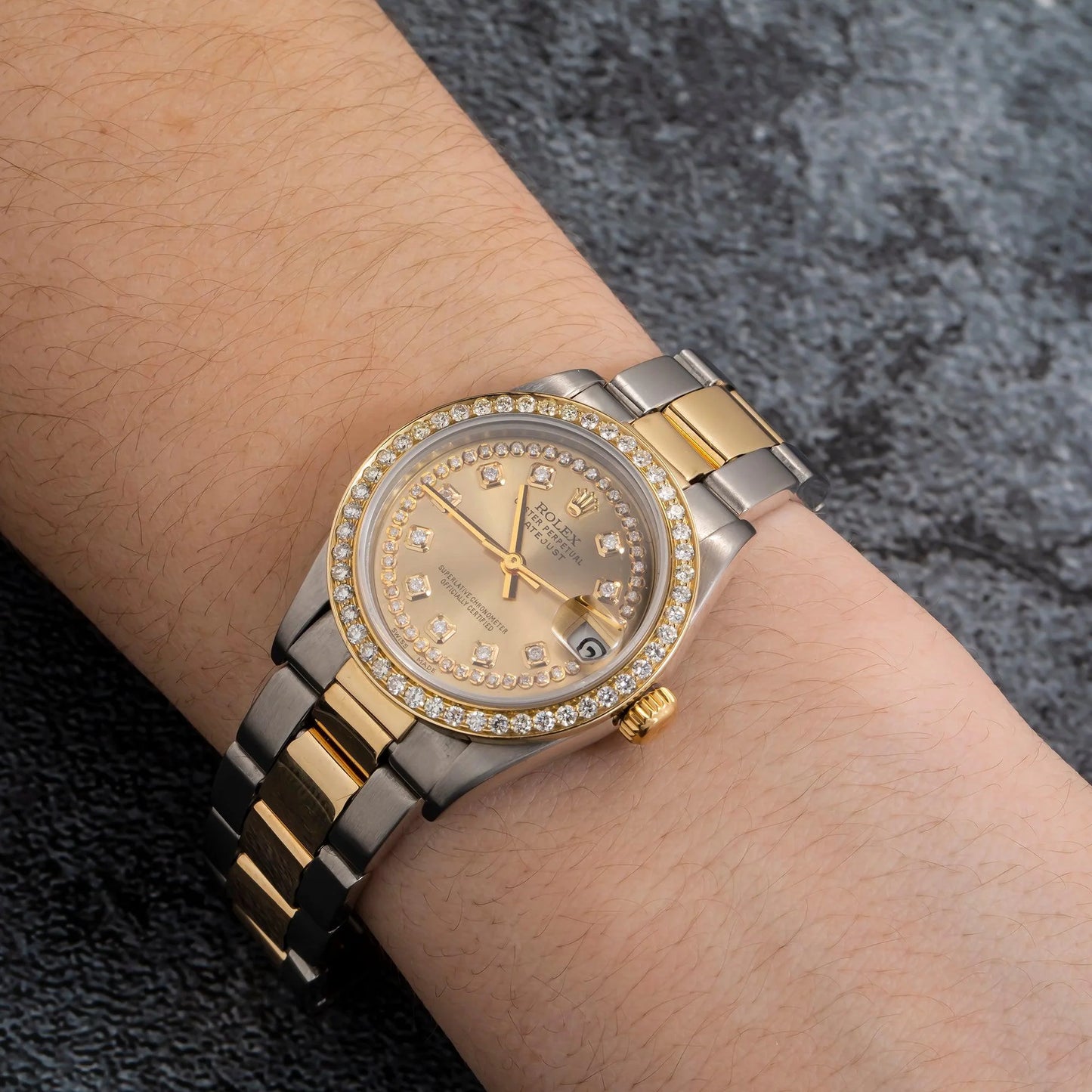 Rolex Datejust 31mm 68273 — Champagne Diamond Dial & Diamond Bezel