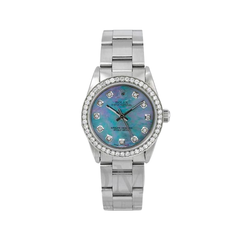 Rolex Oyster Perpetual 67513 Blue MOP Dial with Diamond Bezel