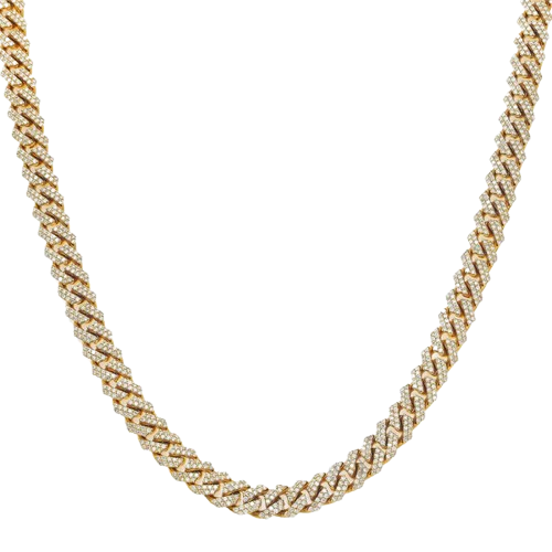 14K Gold Diamond 20"/7mm Cuban Link Chain 7.56 CT (White, Yellow, Rose Gold)