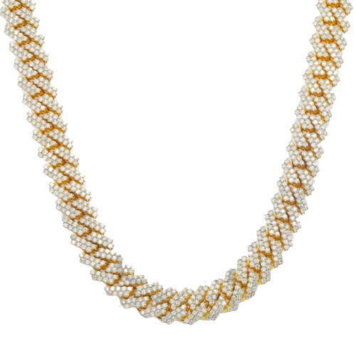 10K Yellow Gold Diamond 22"/14mm Cuban Link Chain 32.50 CT Diamonds