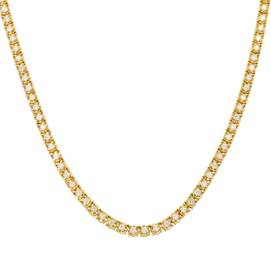 14K GOLD ROUND DIAMOND TENNIS CHAIN 7.14 CT product view