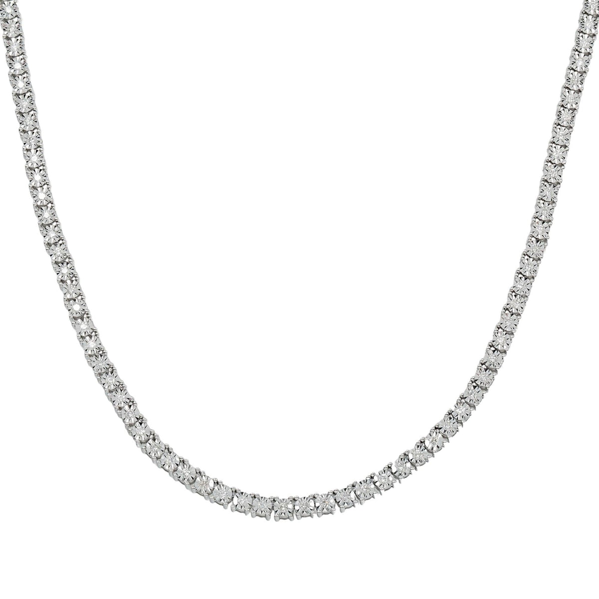 10K GOLD TRICOLOR 3.3MM ROUND DIAMOND TENNIS CHAIN 3.65 CT product view