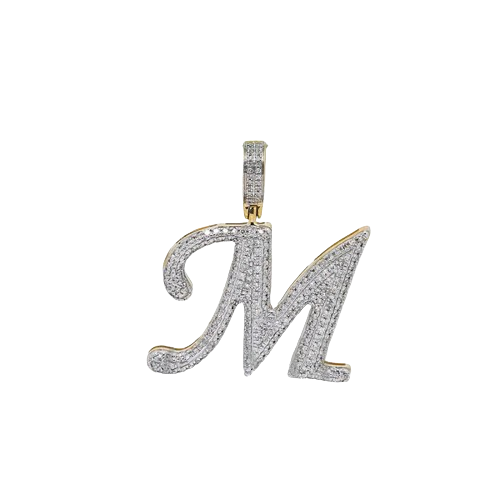 10K Yellow Gold Diamond Letter Pendant