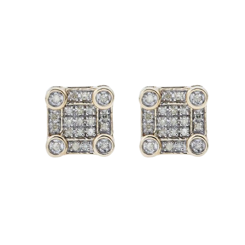 10K Gold Square Earring with 0.23 CTW Diamonds