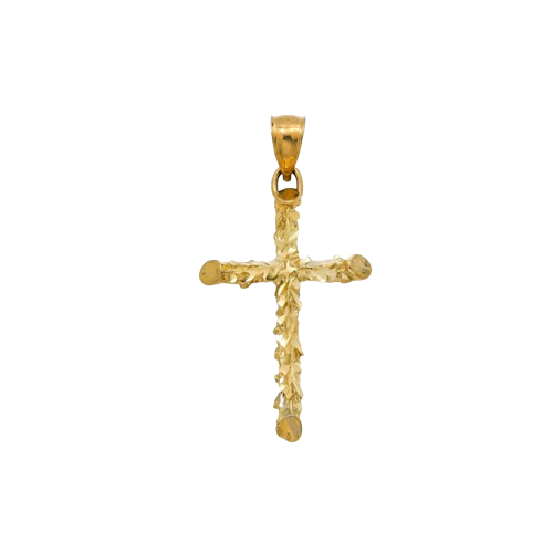 10K Gold Cross Pendant 1.7"