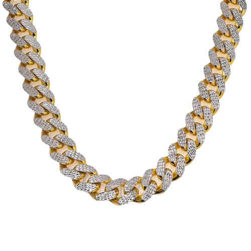 10K Hollow Yellow Gold Diamond Cut Cuban Chain