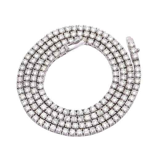 14K White Gold 18" Tennis Necklace with 10.34 CT Diamonds