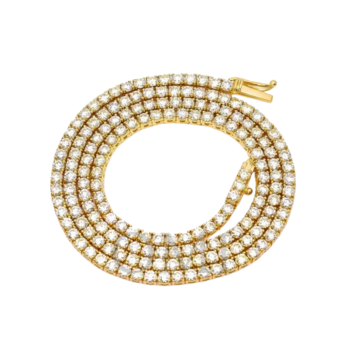 14K Yellow Gold 18" Tennis Necklace with 11.09 CT Diamonds