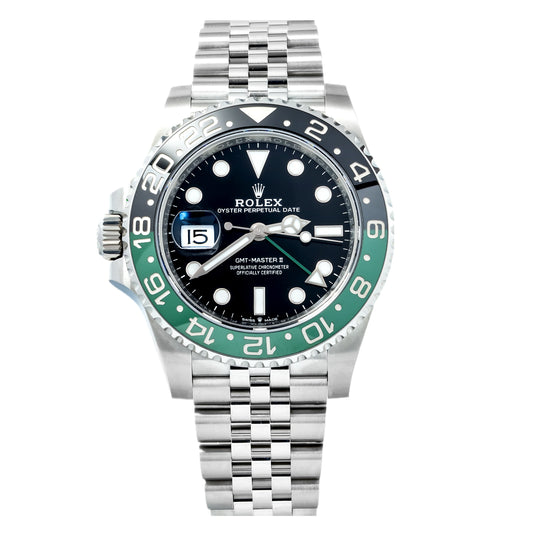 Rolex GMT-Master II 40mm 126720VTNR “Sprite” – Black Dial – Black & Green Ceramic Bezel – Stainless Steel Jubilee Bracelet