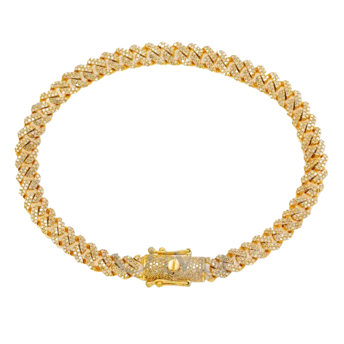 10K Gold Miami Cuban Link 6mm Bracelet with 2.35 CT Diamonds