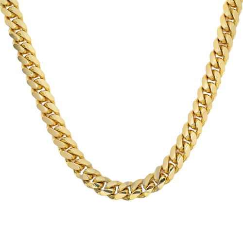 14K Solid Yellow Gold Miami Cuban Chain 11mm Sizes 18"-26"