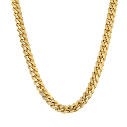 14K Yellow Gold 5.43mm Cuban Link Chain Sizes 18" to 26"