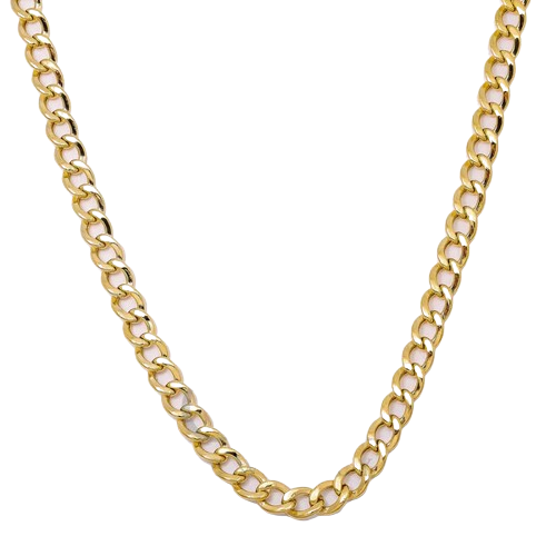 10K Yellow Gold 5mm Hollow Cuban Link Chain Sizes 18" to 26"