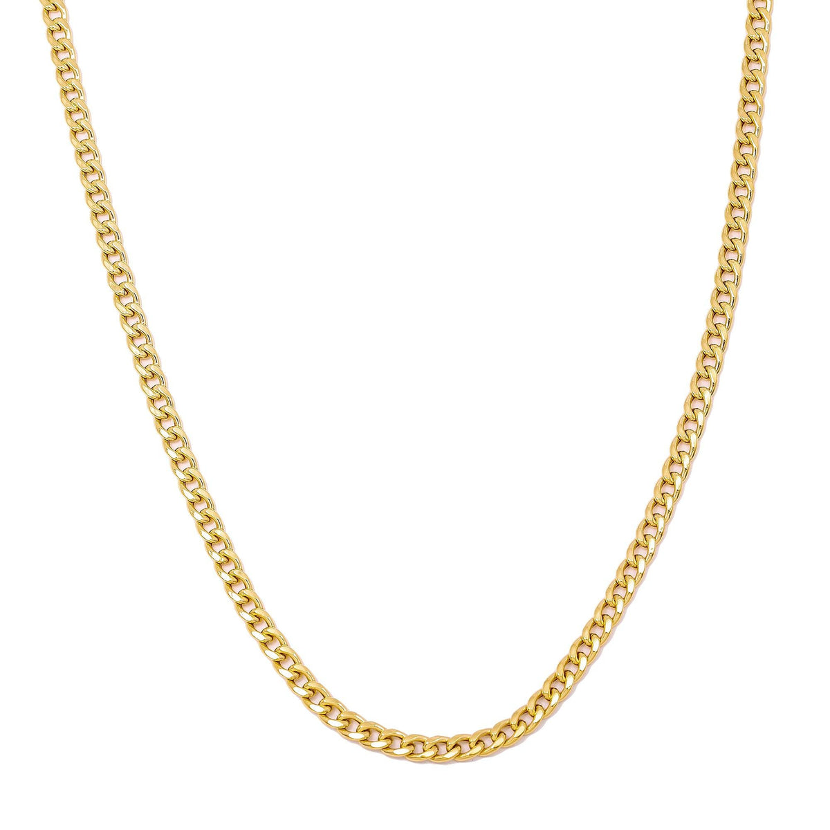 10K Yellow Gold 3mm Hollow Cuban Chain Available In Sizes 18"-26"