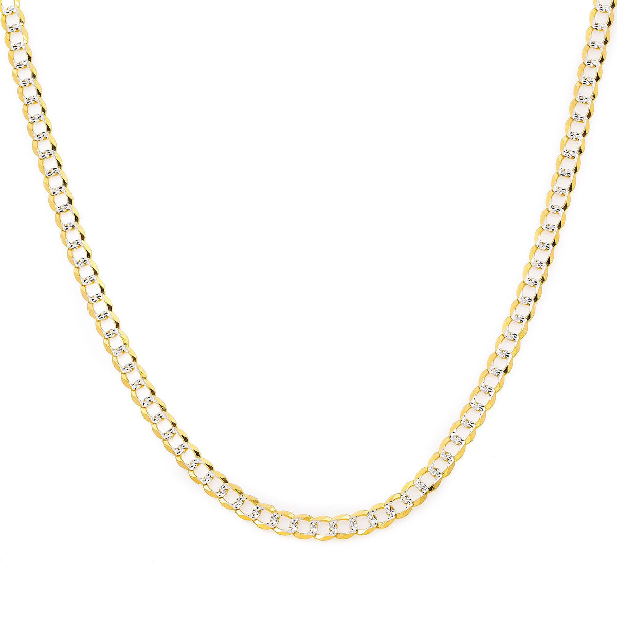 10k Yellow Gold 5mm Diamond Cut Flat Cuban Chain Available In Sizes 18"-26"