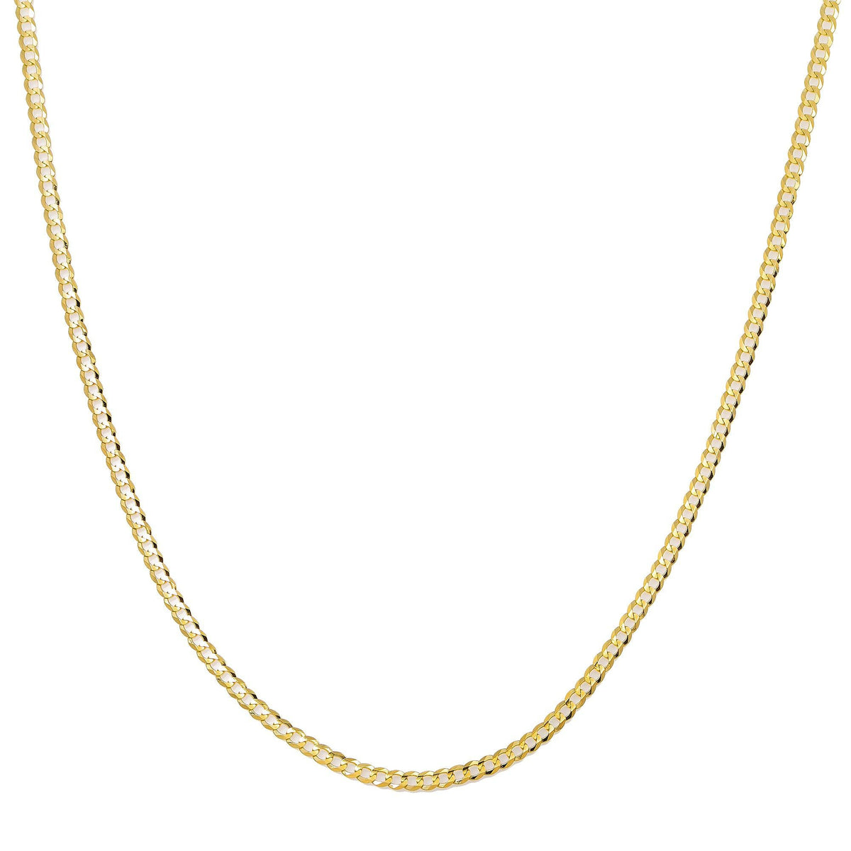 10k Yellow Gold 3mm Solid Open Cuban Link Chain Available In Sizes 18"-26"
