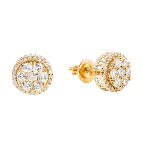 14K Yellow Gold UNISEX Earrings with 0.25 CT Diamonds