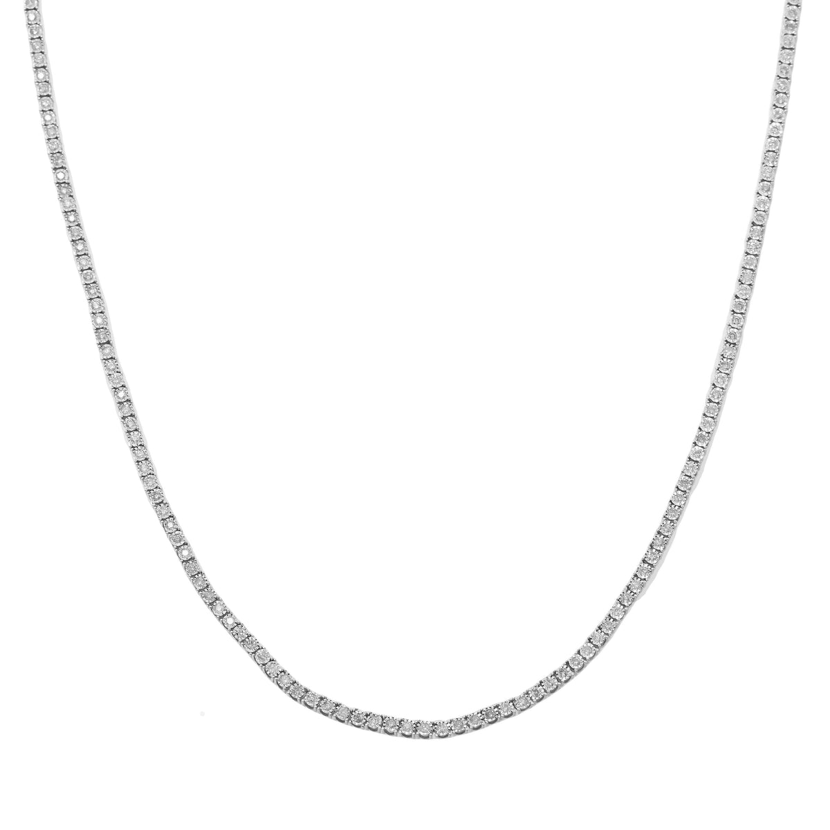 10K GOLD ROUND DIAMOND 2MM TENNIS CHAIN 1.59 CT product view