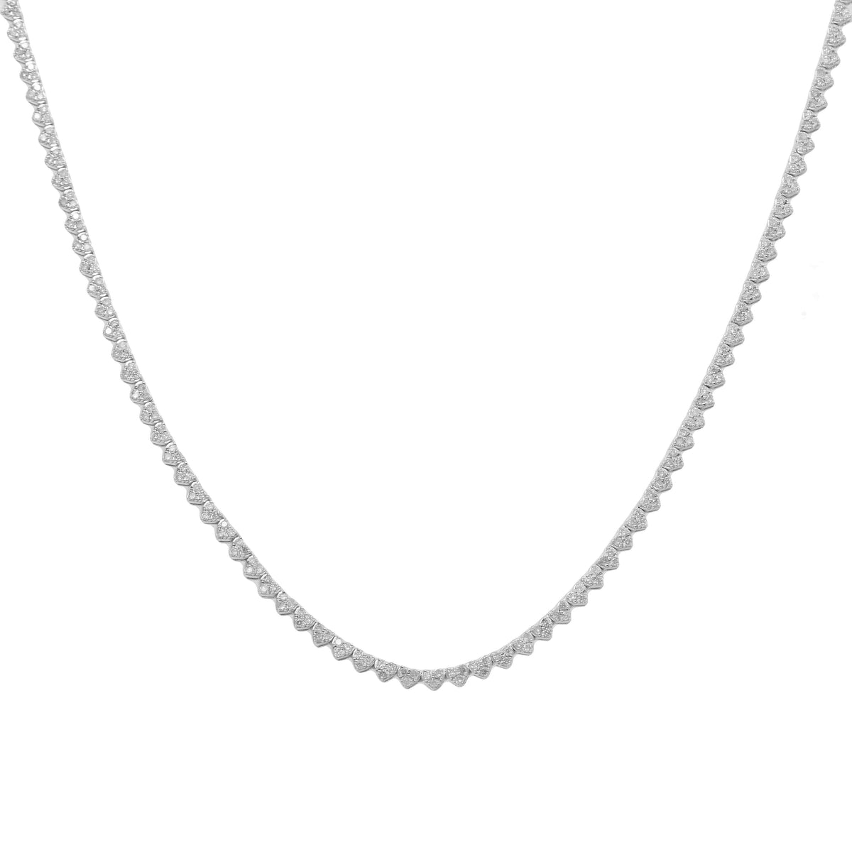 10K GOLD ROUND DIAMOND HEART SHAPE TENNIS CHAIN 3.09 CT product view