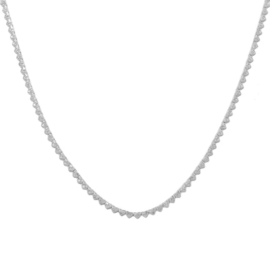 10K GOLD ROUND DIAMOND HEART SHAPE TENNIS CHAIN 3.09 CT product view