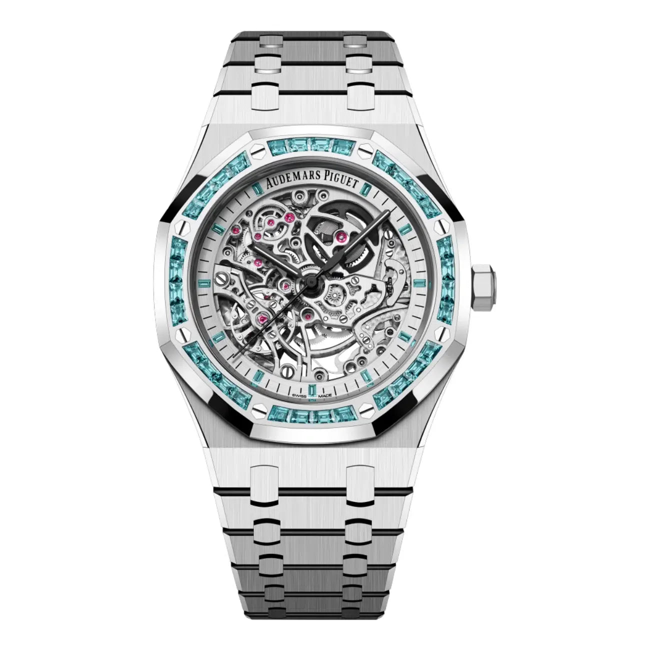 Audemars Piguet Royal Oak 15412BC.TO.1220BC.01 Double Balance Wheel Openworked Swiss Topaz Bezel 41MM White Gold