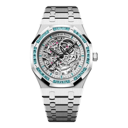Audemars Piguet Royal Oak 15412BC.TO.1220BC.01 Double Balance Wheel Openworked Swiss Topaz Bezel 41MM White Gold