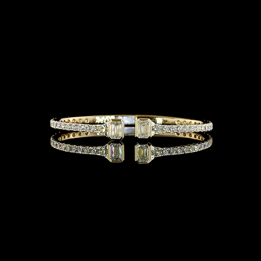 14K Yellow Gold Emerald Bangles – BC7511 - image 1