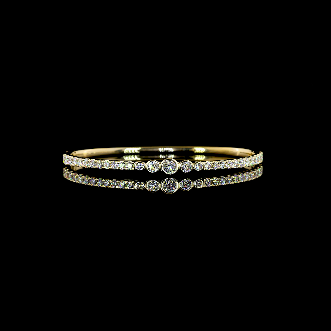 14K Yellow Gold Round Bangles – BC7516 - image 1