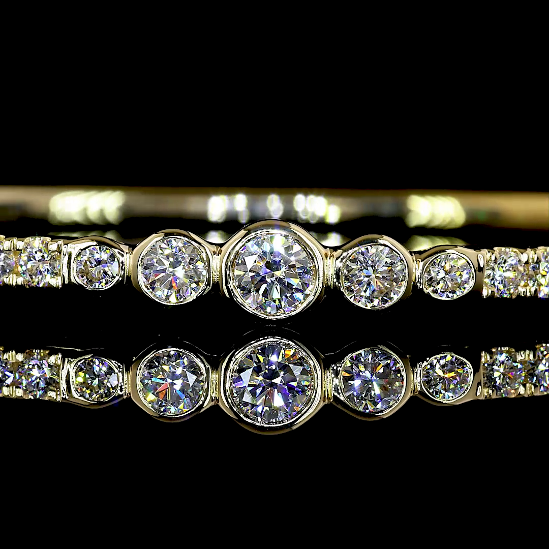 14K Yellow Gold Round Bangles – BC7516 - image 2