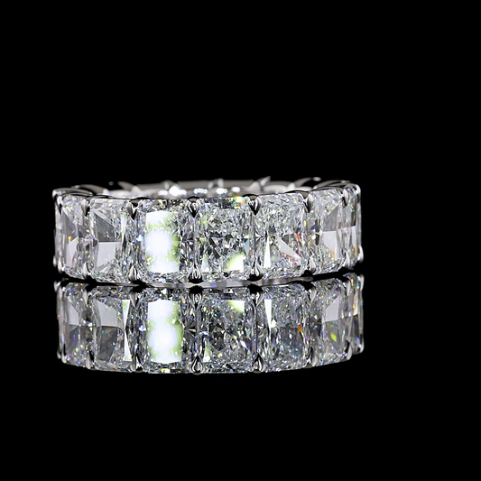 14K White Gold Radiant Eternity Band – EB8028 - image 1