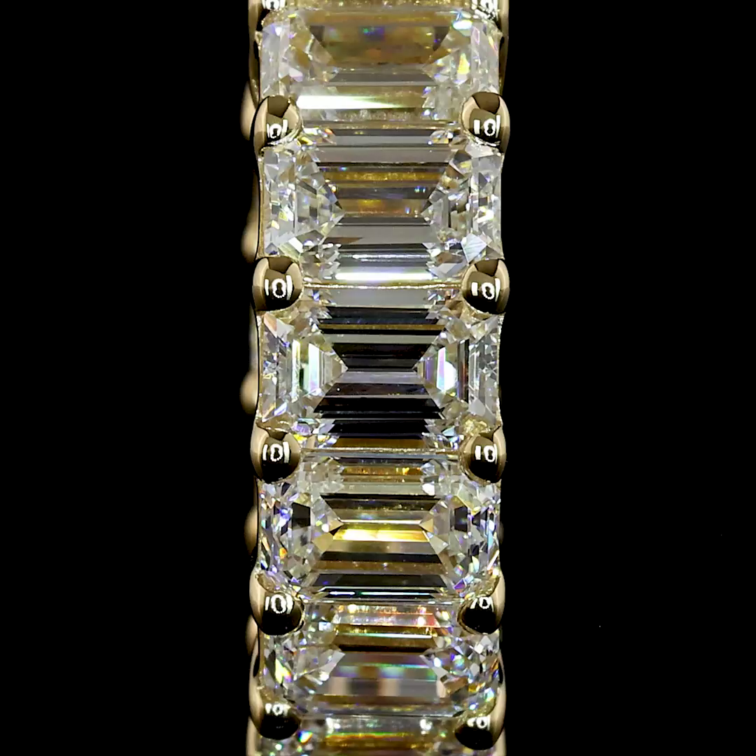 14K Yellow Gold Emerald Huggies – ER23440 - image 3