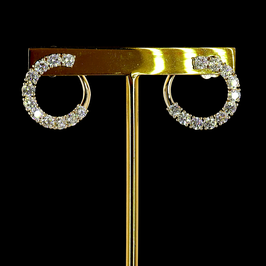 14K Yellow Gold Round C Hoops – ER23495 - image 1