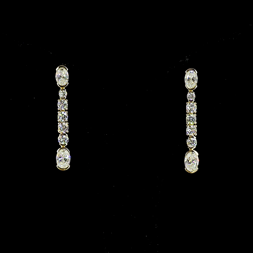 14K Yellow Gold Oval Hanging – ER23524 - image 1