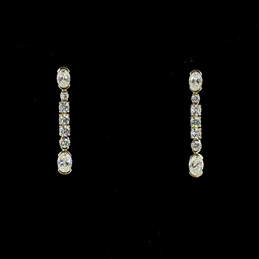 14K Yellow Gold Oval Hanging – ER23524 - image 1