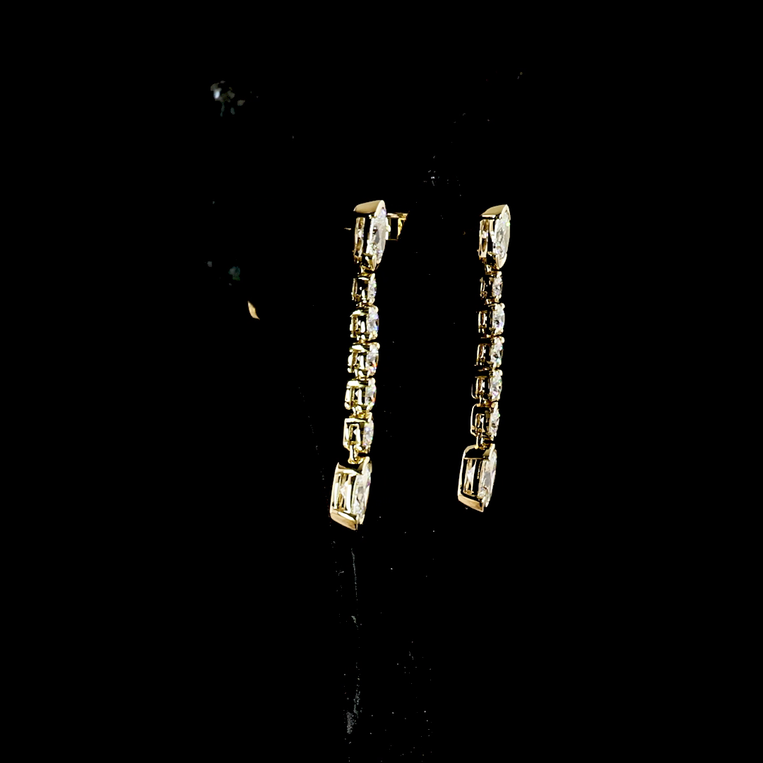 14K Yellow Gold Oval Hanging – ER23524 - image 3