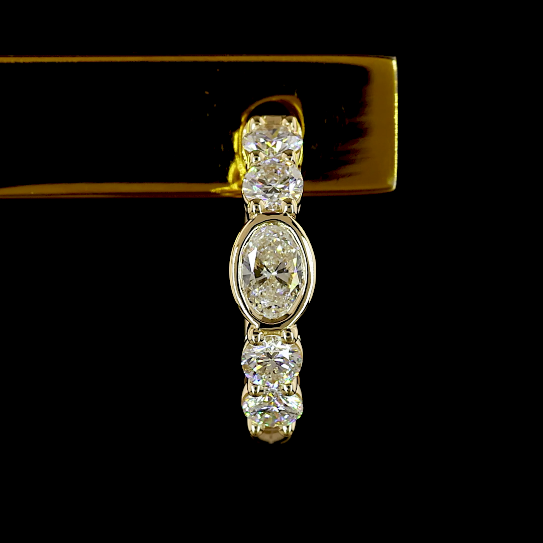 14K Yellow Gold Oval Huggies – ER23526 - image 2