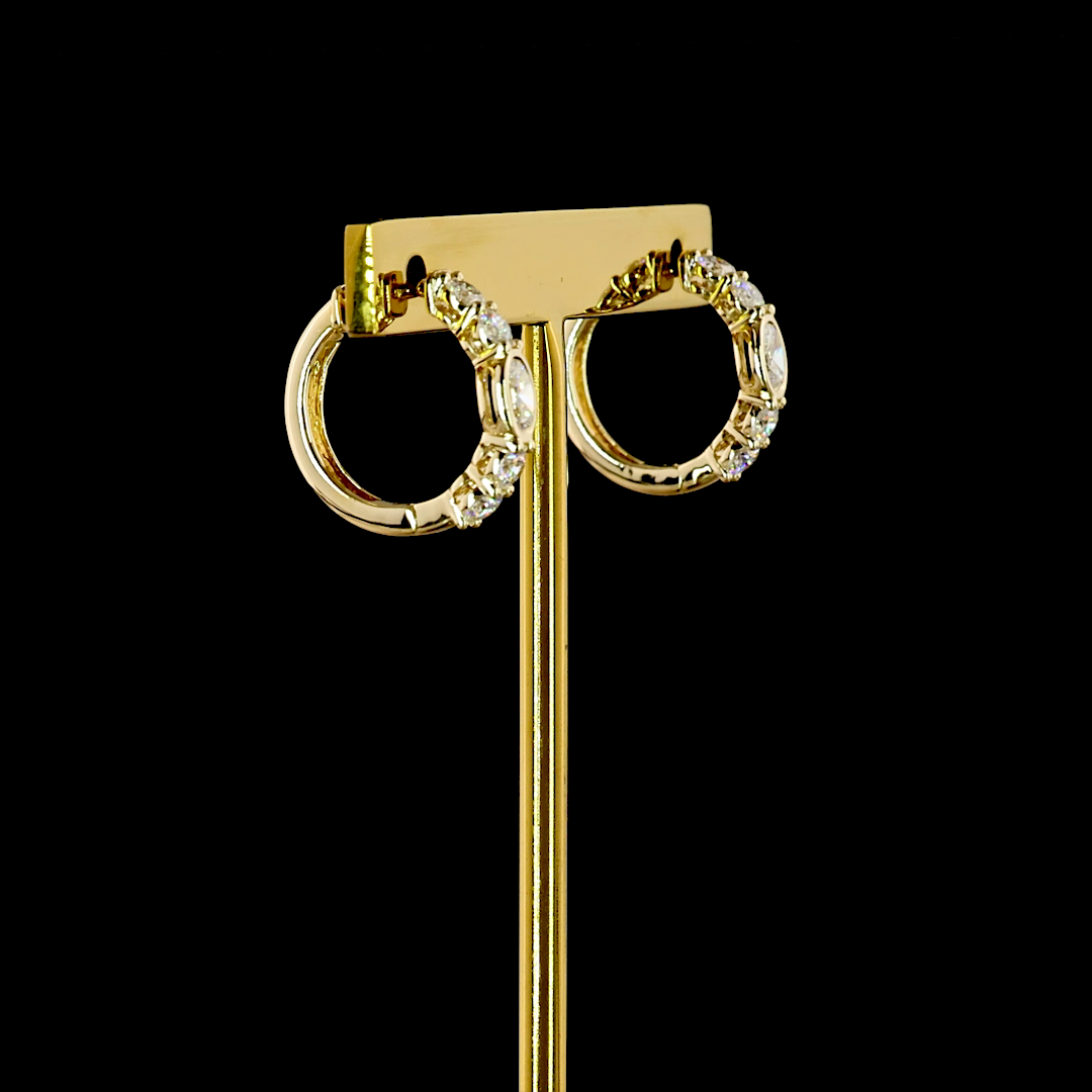 14K Yellow Gold Oval Huggies – ER23526 - image 3