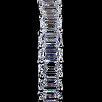 14K White Gold Emerald Huggies – ER24232 - image 3